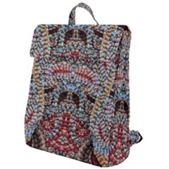 Stitched Swirls Flap Top Backpack by kaleidomarblingart