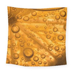 Lime Water Bubbles Macro Light Detail Background Square Tapestry (large) by Wegoenart