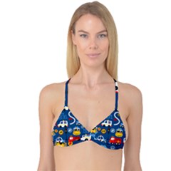 Car Cars Seamless Pattern Vector Rescue Team Cartoon Reversible Tri Bikini Top by Wegoenart