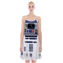 Robot R2d2 R2 D2 Pattern Spaghetti Strap Velvet Dress by Jancukart