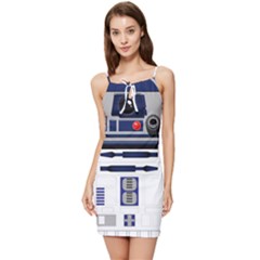 Robot R2d2 R2 D2 Pattern Summer Tie Front Dress by Jancukart