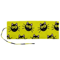 Cats Heads Pattern Design Roll Up Canvas Pencil Holder (m) by danenraven