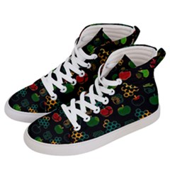 Apples Honey Honeycombs Pattern Men s Hi-top Skate Sneakers by danenraven