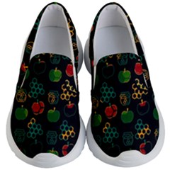 Apples Honey Honeycombs Pattern Kids Lightweight Slip Ons by danenraven