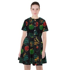 Apples Honey Honeycombs Pattern Sailor Dress by danenraven