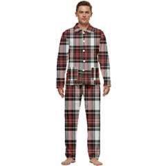 Red Black Plaid Men s Long Sleeve Velvet Pocket Pajamas Set by PerfectlyPlaid