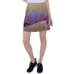 Landscape Illustration Nature Sky Tennis Skirt by Wegoenart