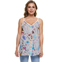 Medical Devices Casual Spaghetti Strap Chiffon Top by SychEva