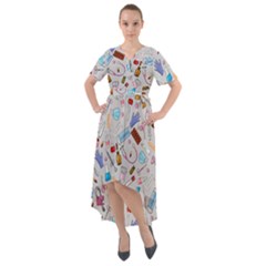 Medical Devices Front Wrap High Low Dress by SychEva