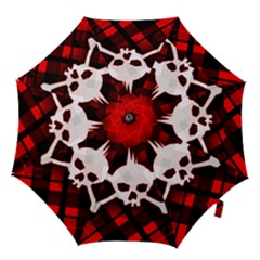 Punk Plaid Skull Hook Handle Umbrellas (small) by GothicPunkNZ