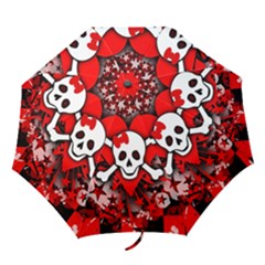 Skull Romance Folding Umbrellas by GothicPunkNZ