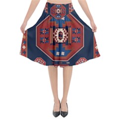 Armenian Old Carpet  Flared Midi Skirt by Gohar