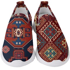 Armenian Old Carpet  Kids  Slip On Sneakers by Gohar