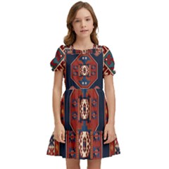 Armenian Old Carpet  Kids  Puff Sleeved Dress by Gohar