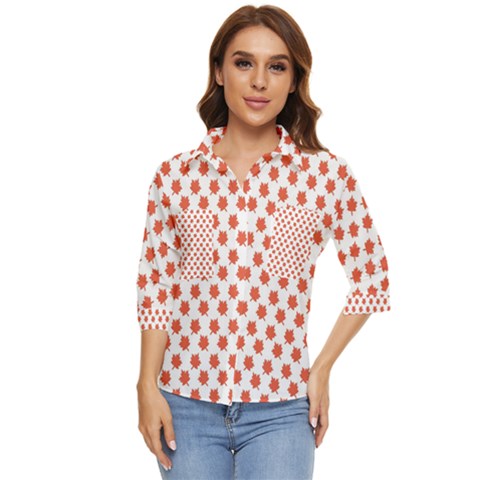 Maple Leaf   Women s Quarter Sleeve Pocket Shirt by ConteMonfrey