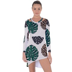 Colorful Monstera  Asymmetric Cut-out Shift Dress by ConteMonfrey