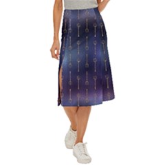 Trident On Blue Ocean  Midi Panel Skirt by ConteMonfrey