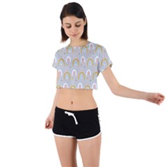 Rainbow Pattern Tie Back Short Sleeve Crop Tee by ConteMonfrey