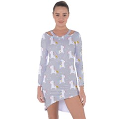 Cute Unicorns Asymmetric Cut-out Shift Dress by ConteMonfrey