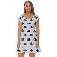 Cute Small Sharks   Short Sleeve Tiered Mini Dress by ConteMonfrey