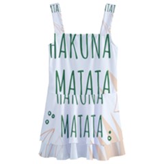 Hakuna Matata Tropical Leaves With Inspirational Quote Kids  Layered Skirt Swimsuit by Jancukart