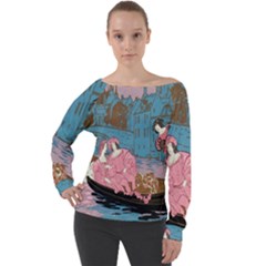 Gondola Ride   Off Shoulder Long Sleeve Velour Top by ConteMonfrey