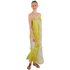 Gradient Green Yellow Cami Maxi Ruffle Chiffon Dress by ConteMonfrey