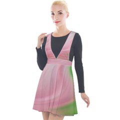 Gradient Pink Green Orange Plunge Pinafore Velour Dress by ConteMonfrey