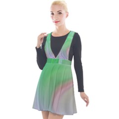 Gradient Green Blue Plunge Pinafore Velour Dress by ConteMonfrey