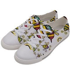 Bee Doodle Cartoon Men s Low Top Canvas Sneakers by Wegoenart