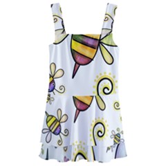 Bee Doodle Cartoon Kids  Layered Skirt Swimsuit by Wegoenart