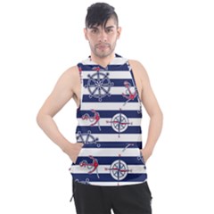 Seamless Marine Pattern Men s Sleeveless Hoodie by BangZart