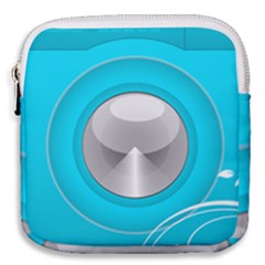 Blue Washing Machine, Electronics Mini Square Pouch by Jancukart