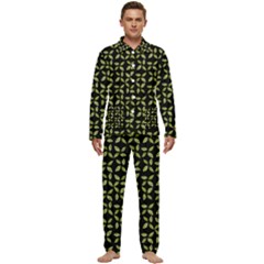 Leaves Motif Random Print Pattern Men s Long Sleeve Velvet Pocket Pajamas Set by dflcprintsclothing