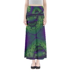 Abstract Fractal Art Pattern Full Length Maxi Skirt by Ravend