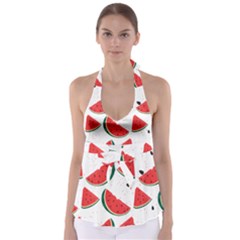 Watermelon Seamless Pattern Babydoll Tankini Top by Jancukart