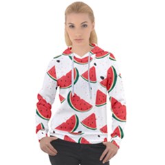 Watermelon Seamless Pattern Women s Overhead Hoodie by Jancukart