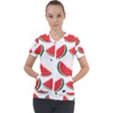 Watermelon Seamless Pattern Short Sleeve Zip Up Jacket View1