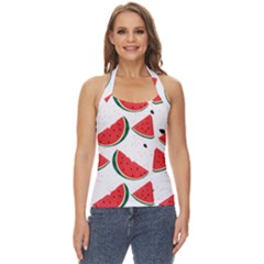 Watermelon Seamless Pattern Basic Halter Top by Jancukart