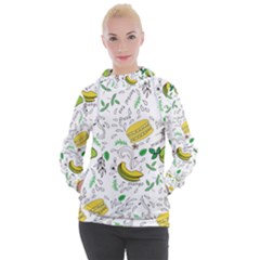 Hamburger With Fruits Seamless Pattern Women s Hooded Pullover by Jancukart