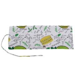 Hamburger With Fruits Seamless Pattern Roll Up Canvas Pencil Holder (s) by Jancukart