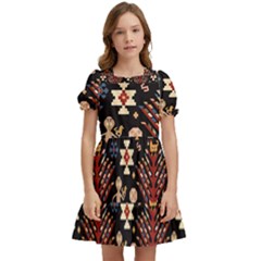 Carpet-symbols Kids  Puff Sleeved Dress by Gohar