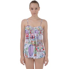 Easter Village  Babydoll Tankini Set by ConteMonfrey