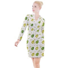 Easter Green Eggs  Button Long Sleeve Dress by ConteMonfrey