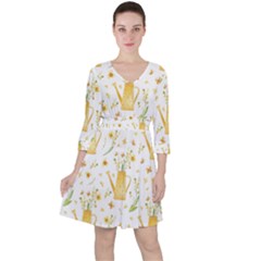 Easter Garden   Quarter Sleeve Ruffle Waist Dress by ConteMonfrey