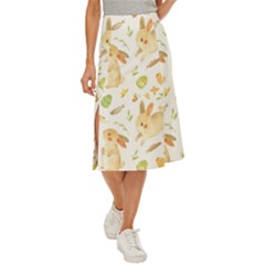 Cute Rabbits - Easter Spirit  Midi Panel Skirt by ConteMonfrey