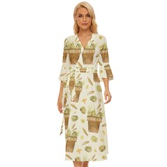 Plant Pot Easter Midsummer Wrap Dress by ConteMonfrey