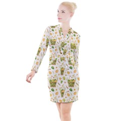 Easter Eggs   Button Long Sleeve Dress by ConteMonfrey