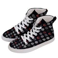 Black And Multicolored Polka Dot Wallpaper Artwork Digital Art Women s Hi-top Skate Sneakers by danenraven