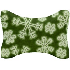 Snowflakes And Star Patterns Green Frost Seat Head Rest Cushion by artworkshop